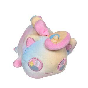 Cat Unicorn Pastel Tie Dyed Multicolored Soft Plush Stuffed Animal 11.5"